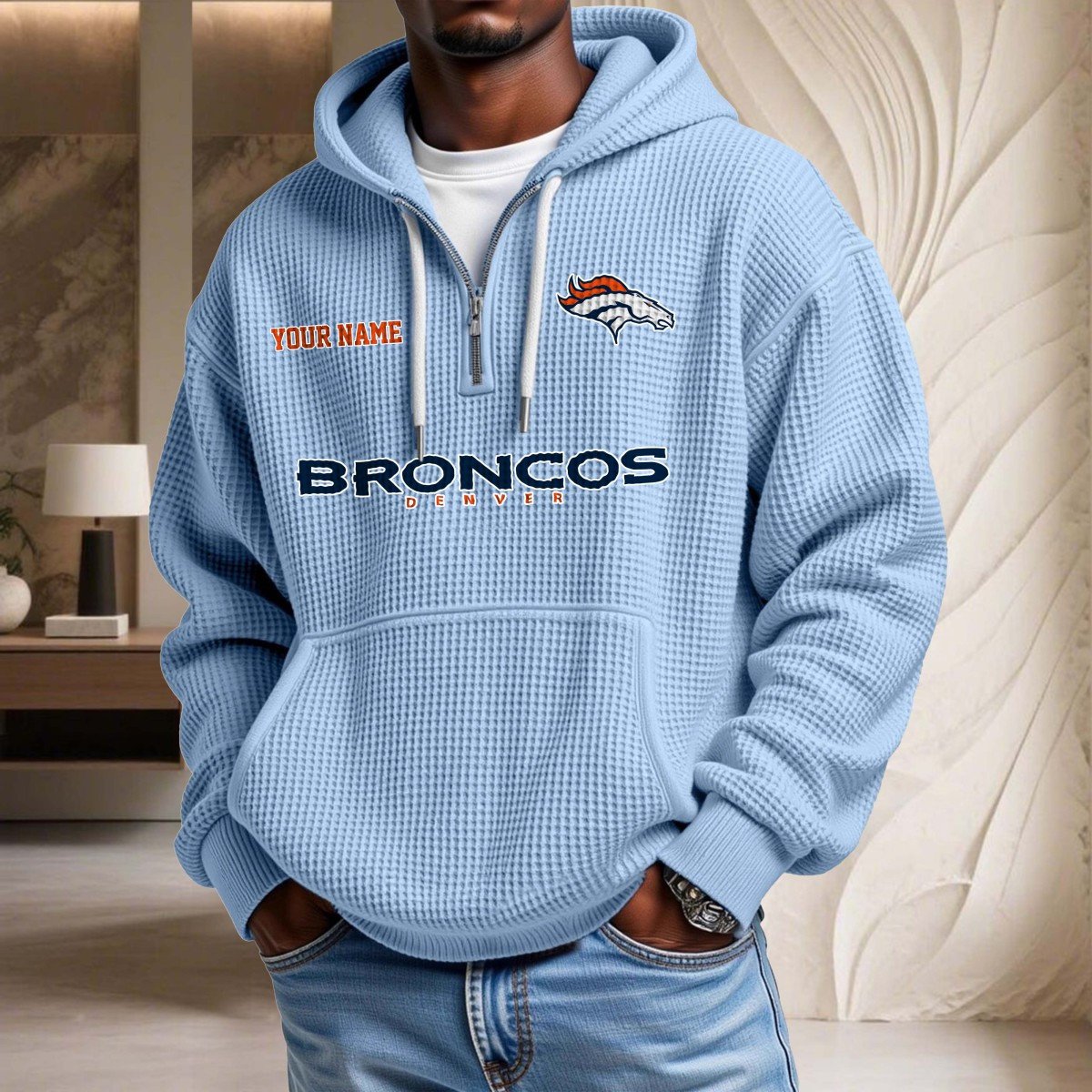 Denver Broncos Waffelstrick-Hoodie – Bild 7