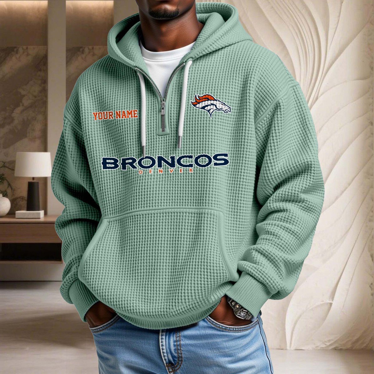 Denver Broncos Waffelstrick-Hoodie – Bild 8