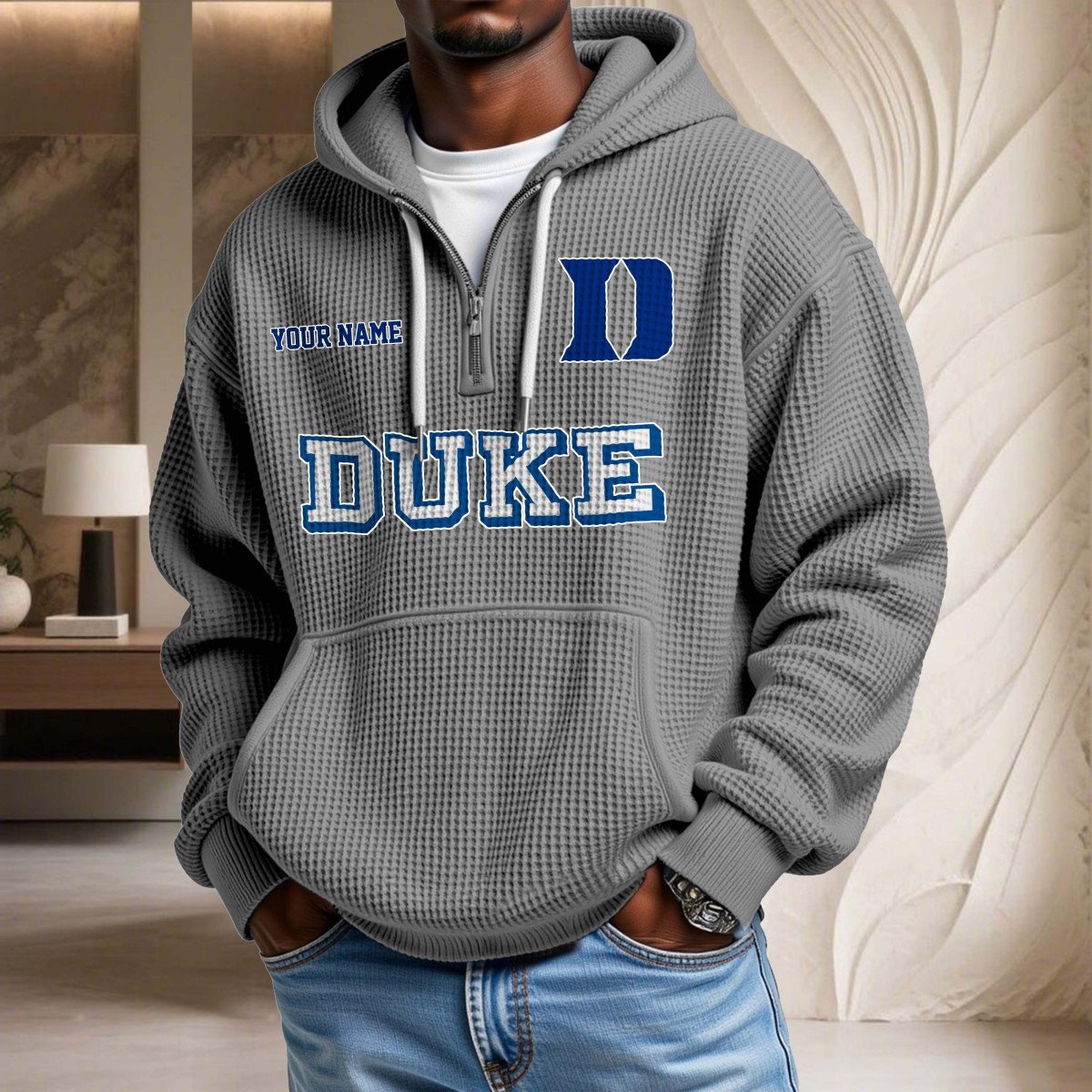 Duke Blue Devils Waffelstrick-Hoodie – Bild 7