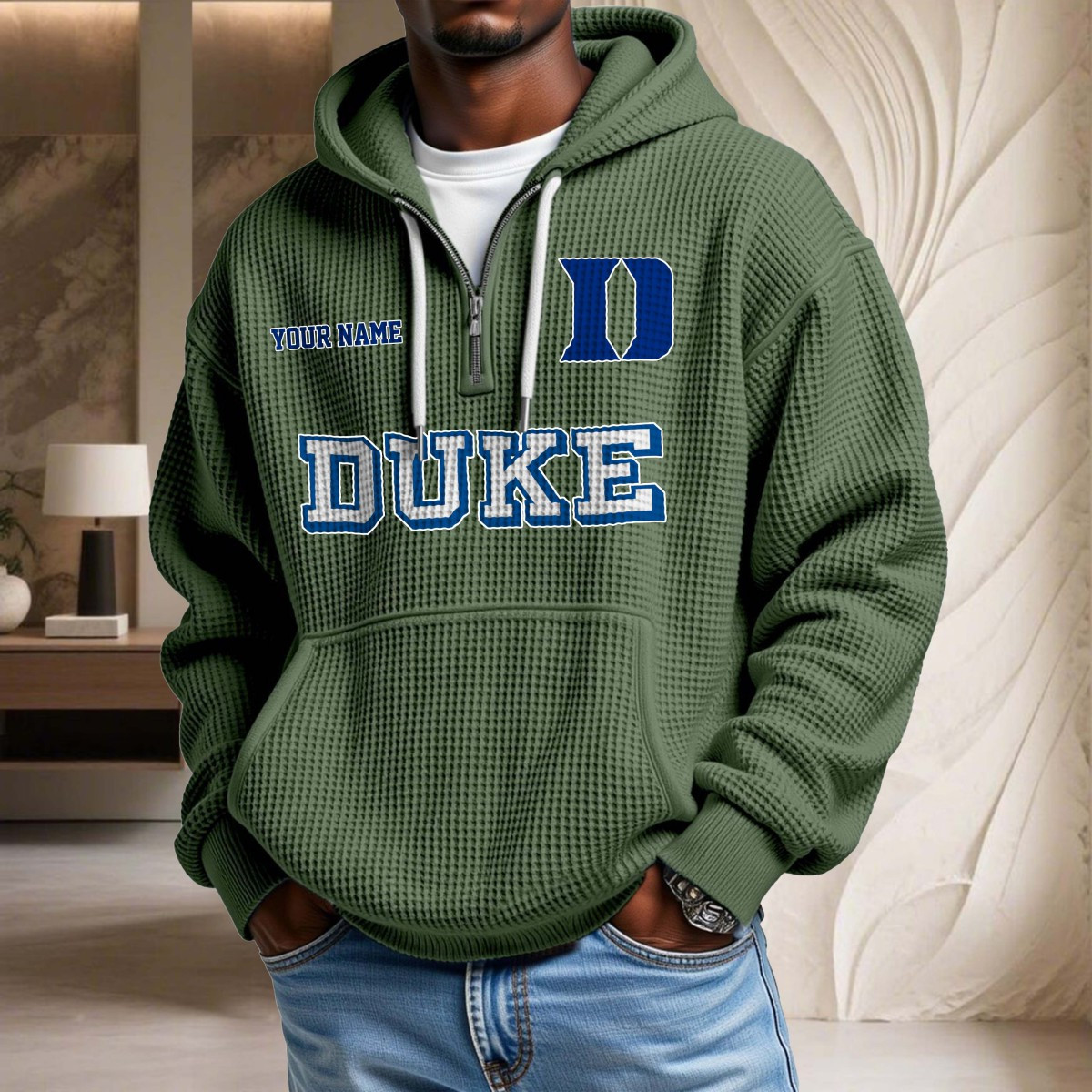 Duke Blue Devils Waffelstrick-Hoodie – Bild 9
