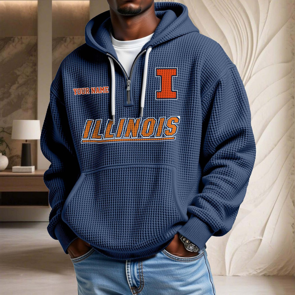 Illinois Fighting Illini Waffelstrick-Hoodie – Bild 4