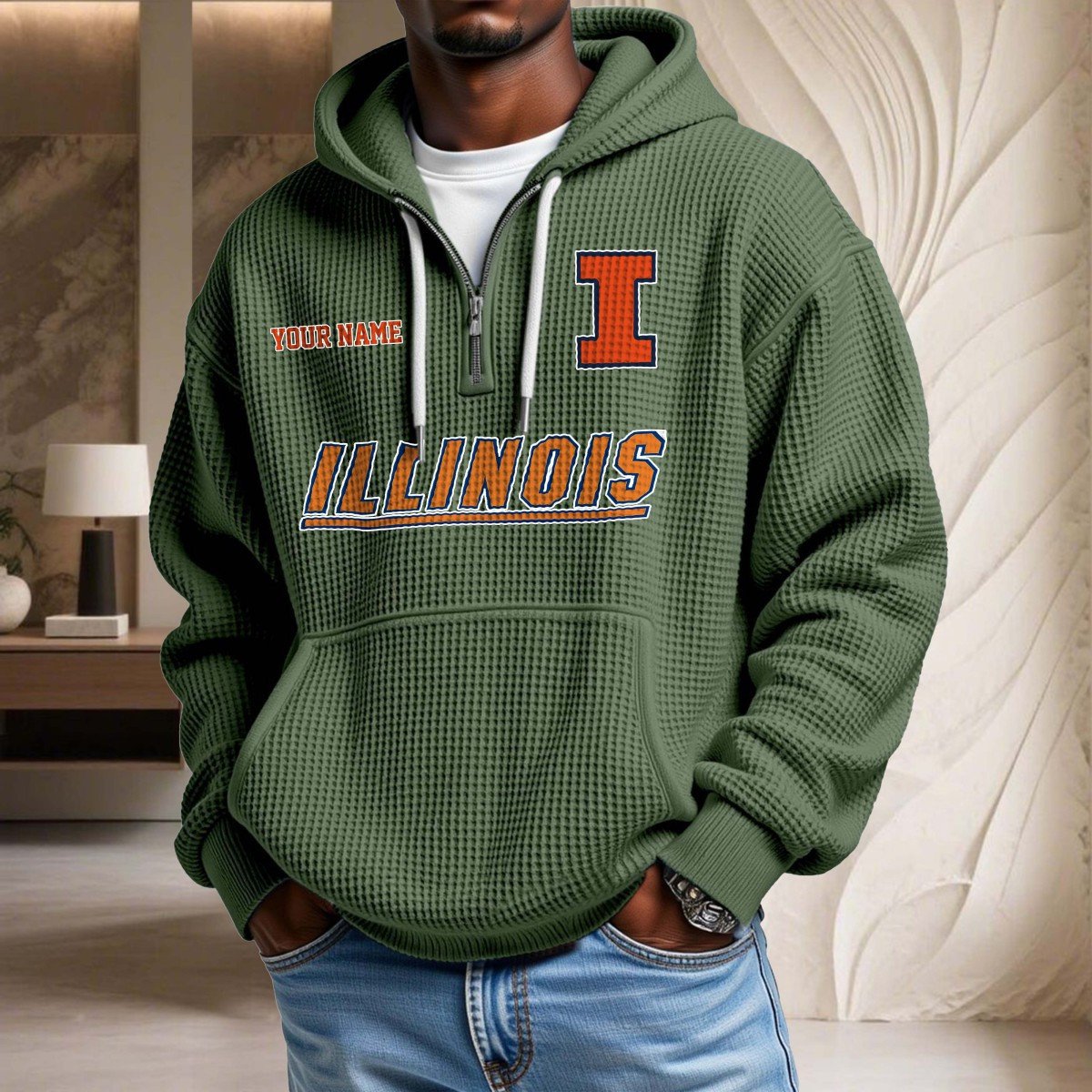 Illinois Fighting Illini Waffelstrick-Hoodie – Bild 9