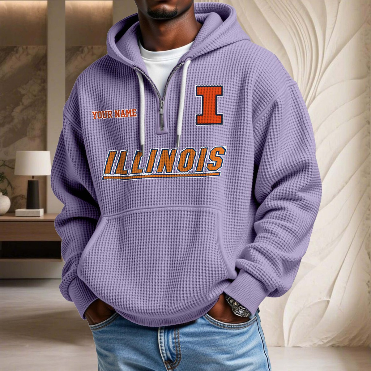 Illinois Fighting Illini Waffelstrick-Hoodie – Bild 10