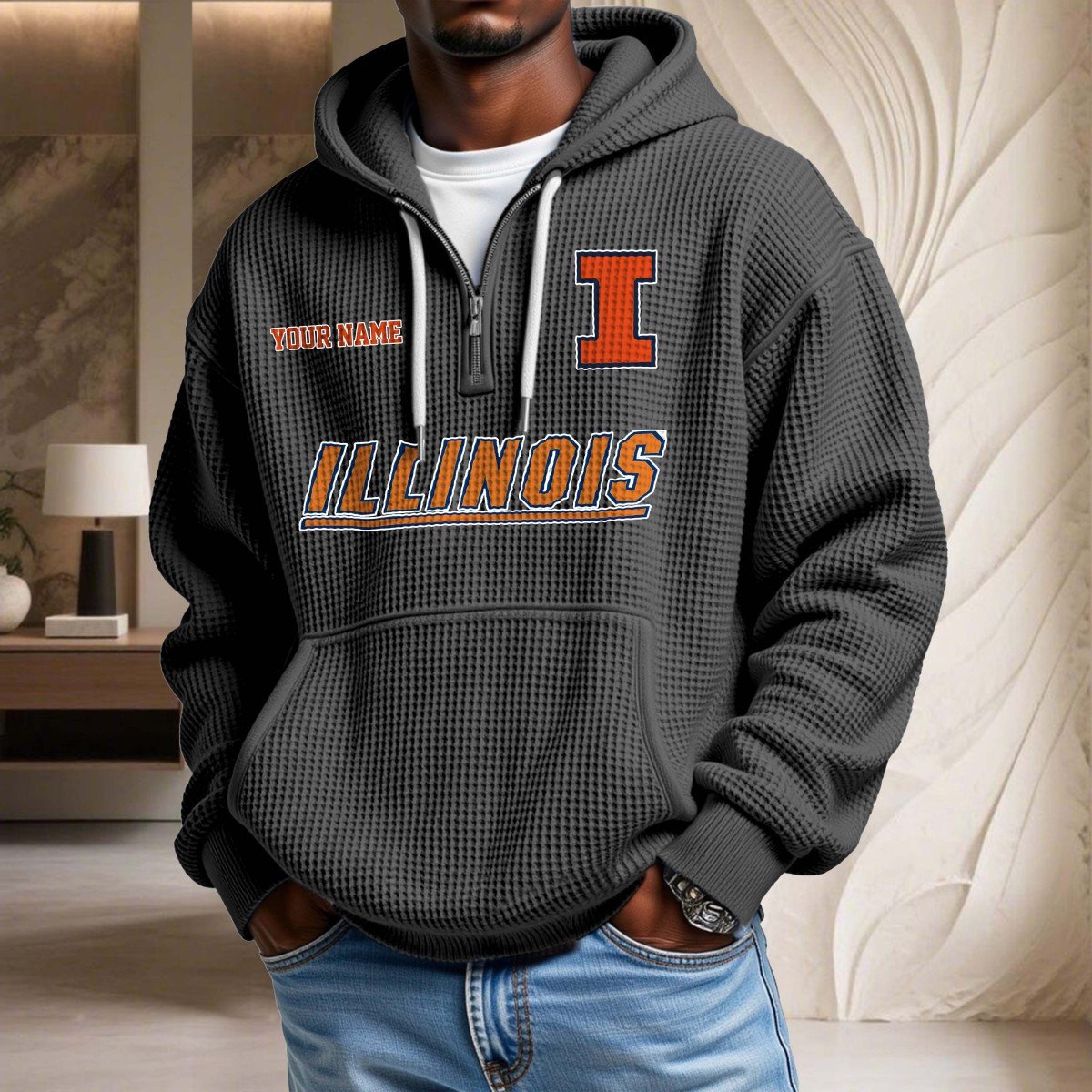 Illinois Fighting Illini Waffelstrick-Hoodie – Bild 2