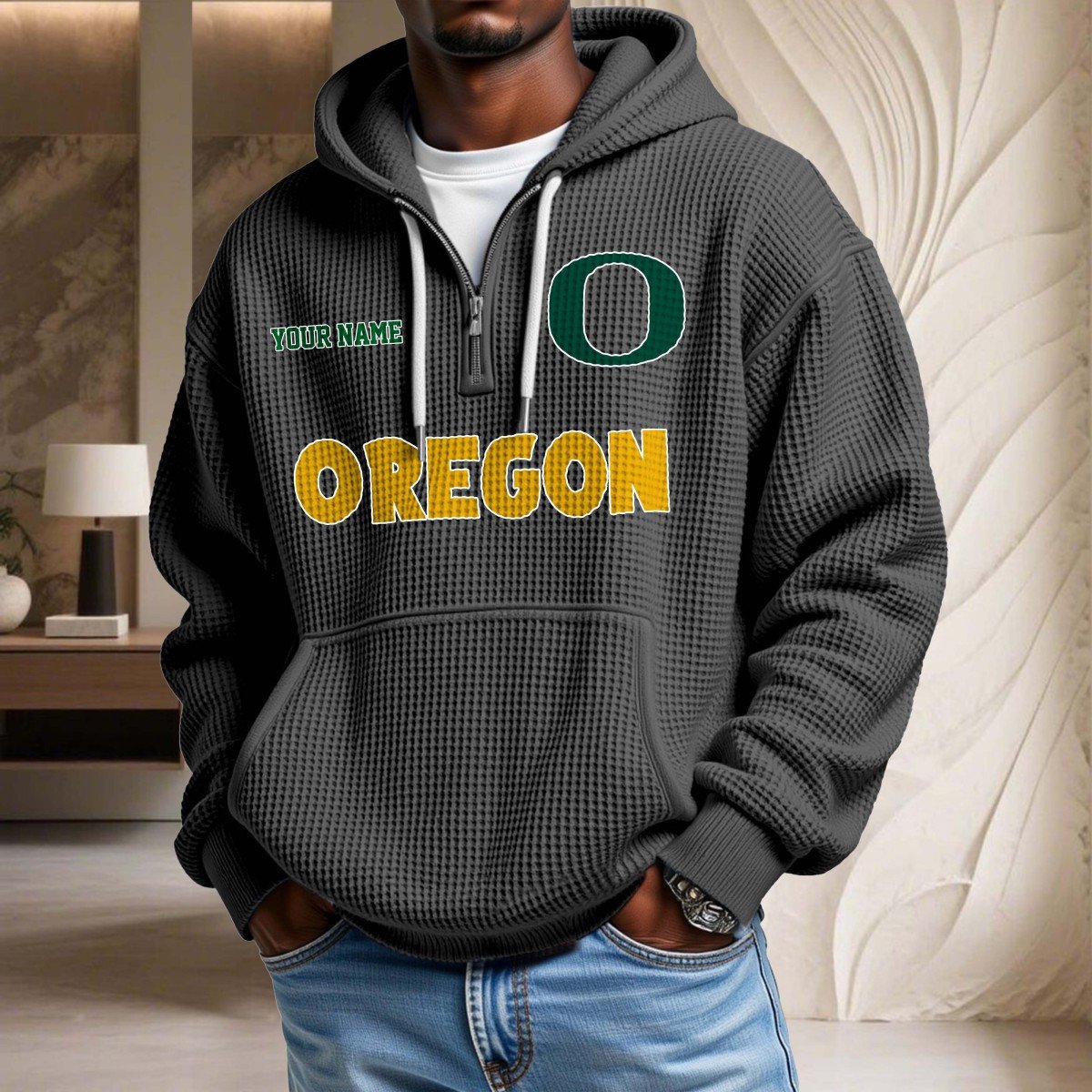 Oregon Ducks Waffelstrick-Hoodie – Bild 2