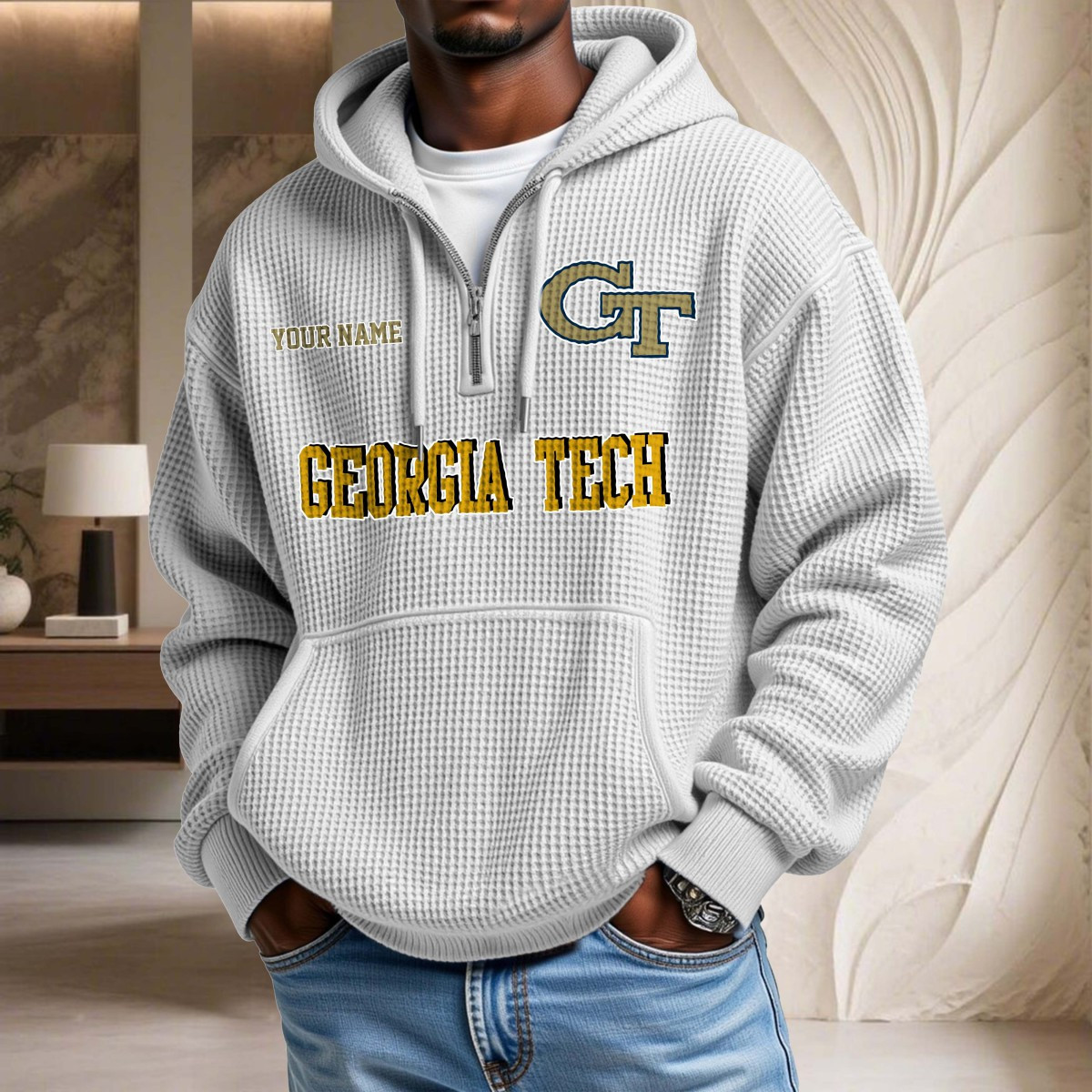 Georgia Tech Yellow Jackets Waffelstrick-Hoodie – Bild 3