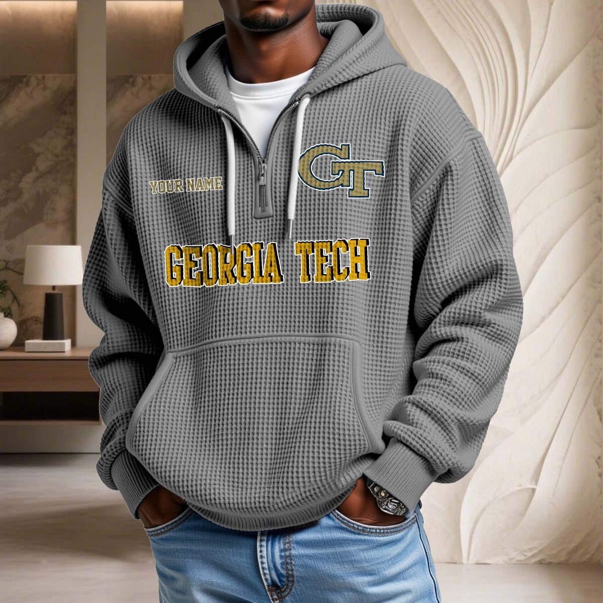 Georgia Tech Yellow Jackets Waffelstrick-Hoodie – Bild 6