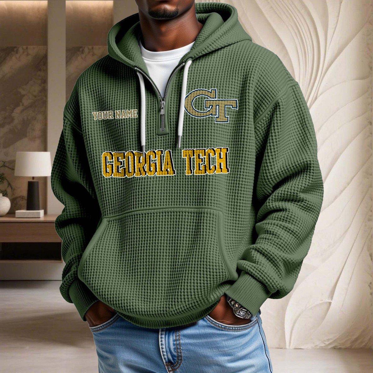 Georgia Tech Yellow Jackets Waffelstrick-Hoodie – Bild 9