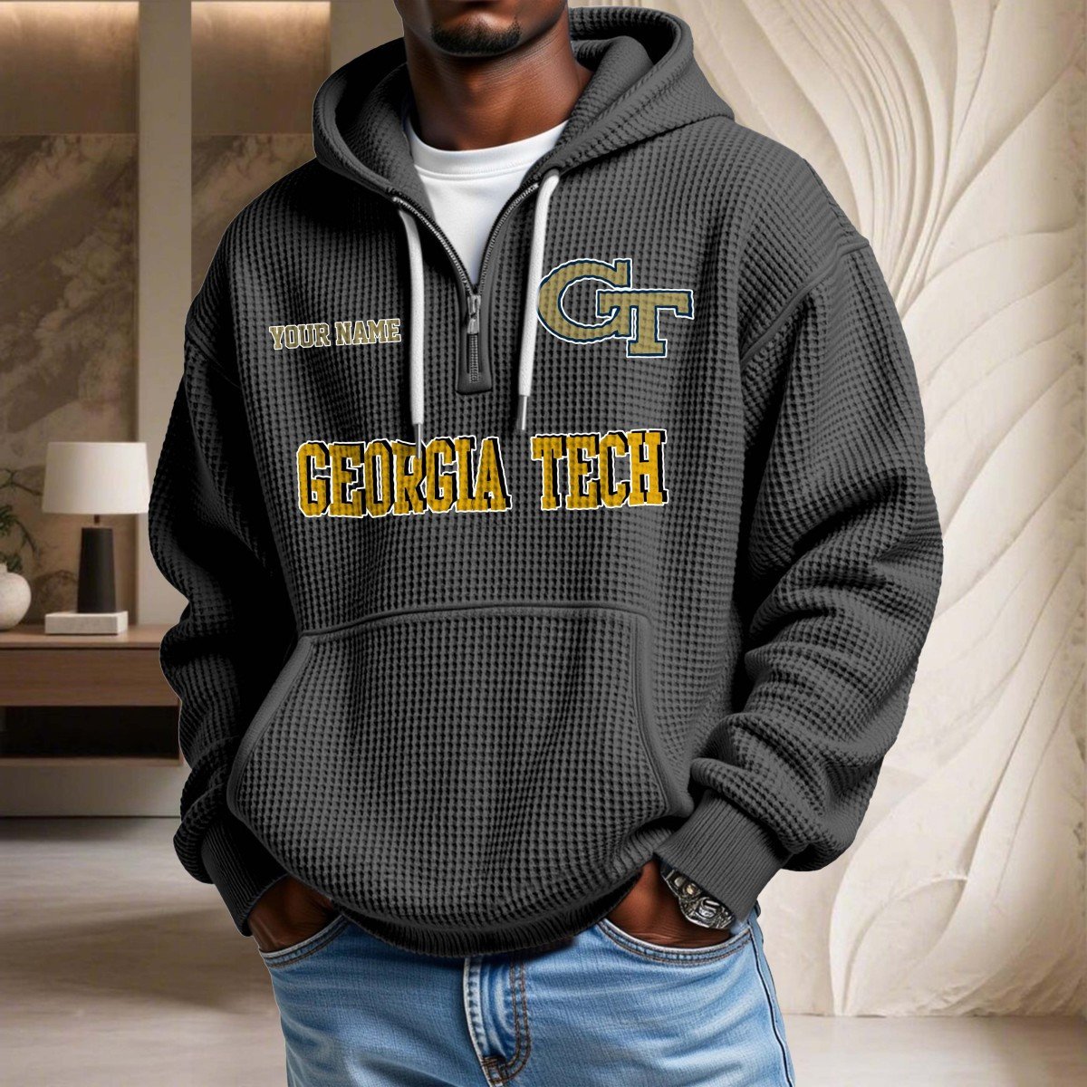 Georgia Tech Yellow Jackets Waffelstrick-Hoodie – Bild 2