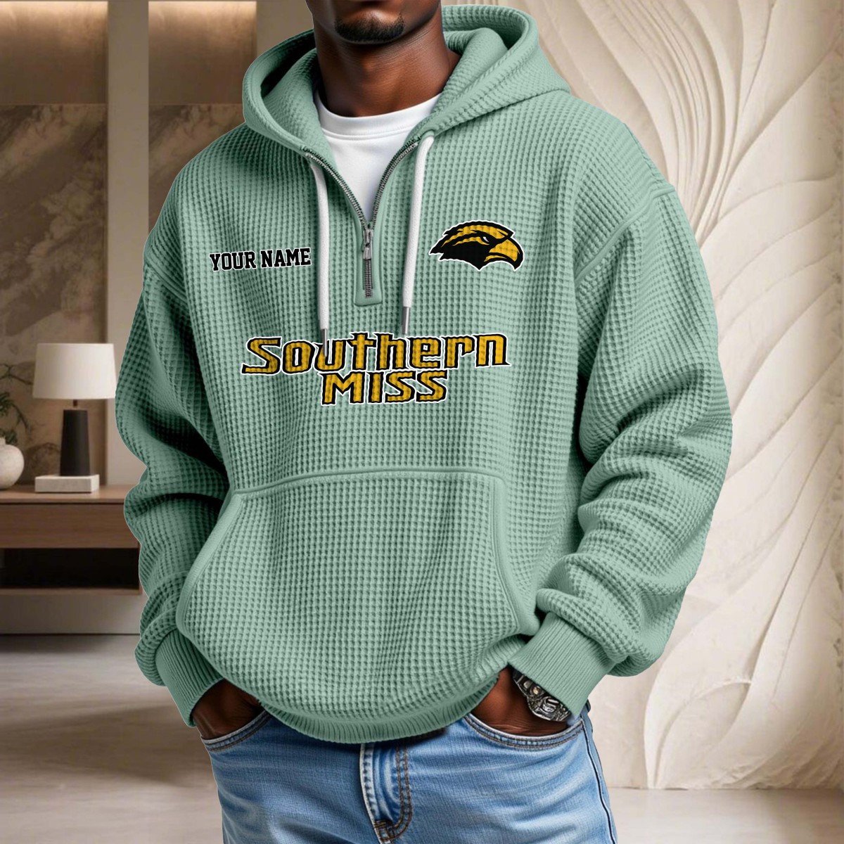 Southern Miss Golden Eagles Waffelstrick-Hoodie – Bild 8