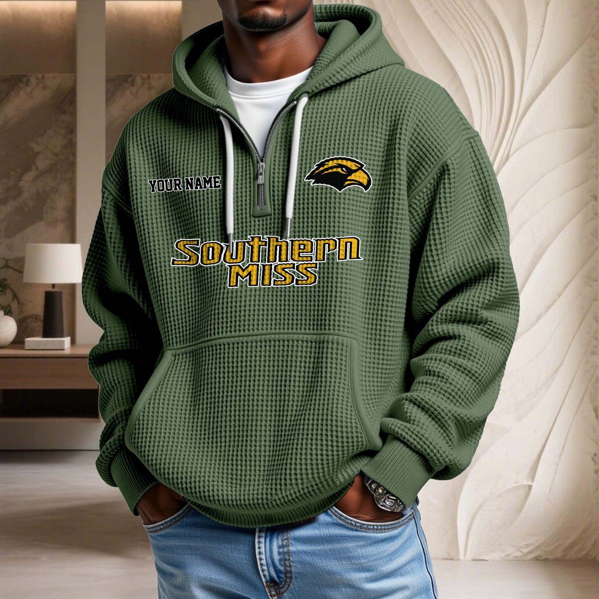Southern Miss Golden Eagles Waffelstrick-Hoodie – Bild 9