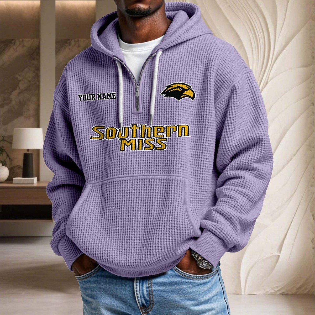 Southern Miss Golden Eagles Waffelstrick-Hoodie – Bild 10