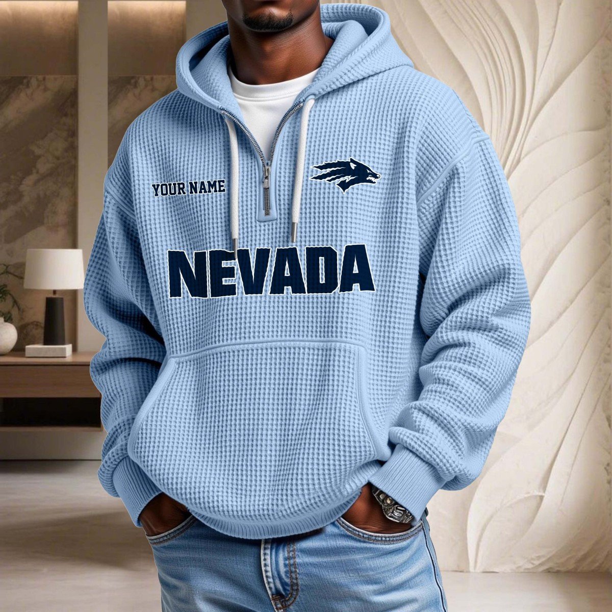 Nevada Wolf Pack Waffelstrick-Hoodie – Bild 7