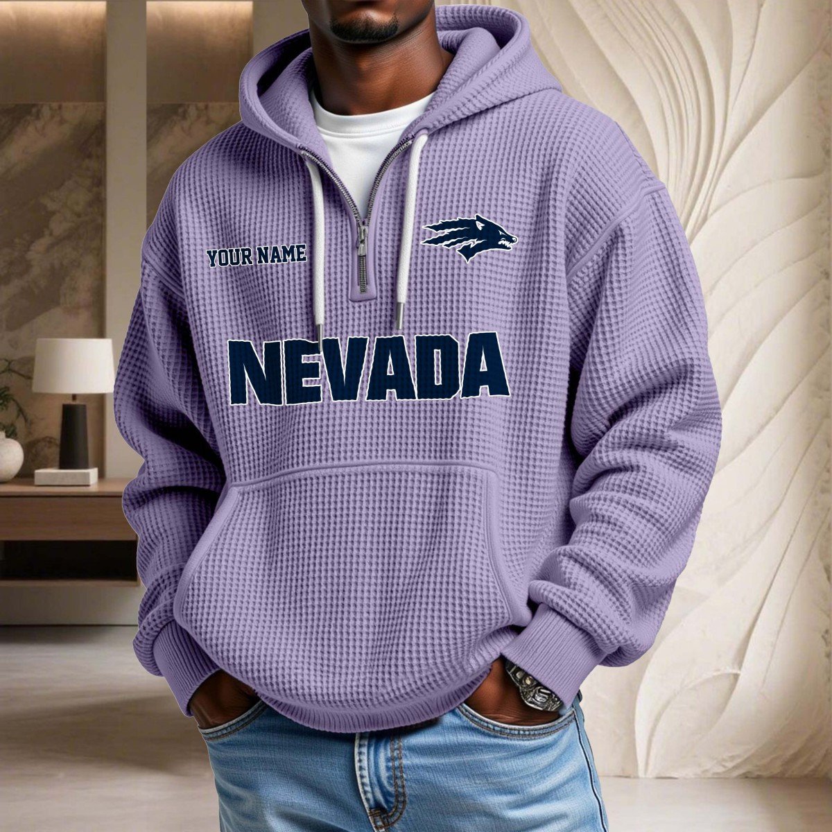 Nevada Wolf Pack Waffelstrick-Hoodie – Bild 10