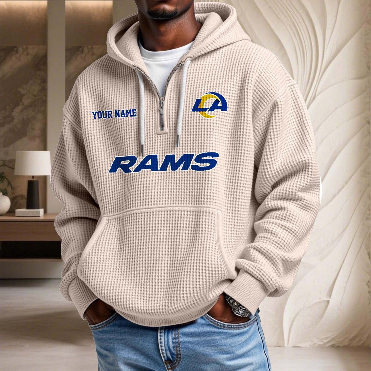 Los Angeles Rams Waffelstrick-Hoodie – Bild 5