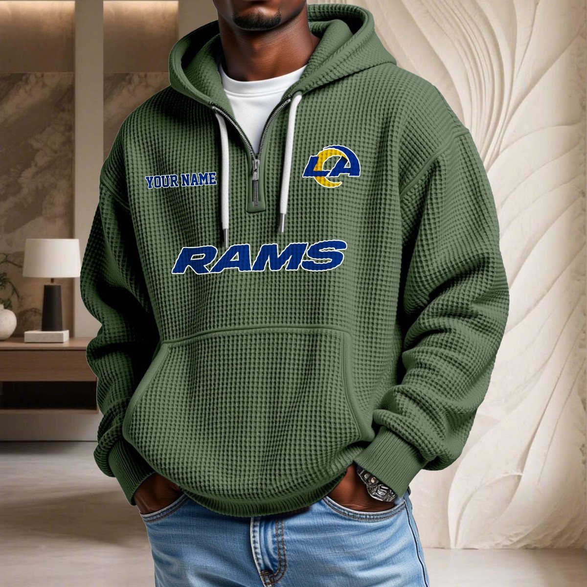 Los Angeles Rams Waffelstrick-Hoodie – Bild 9