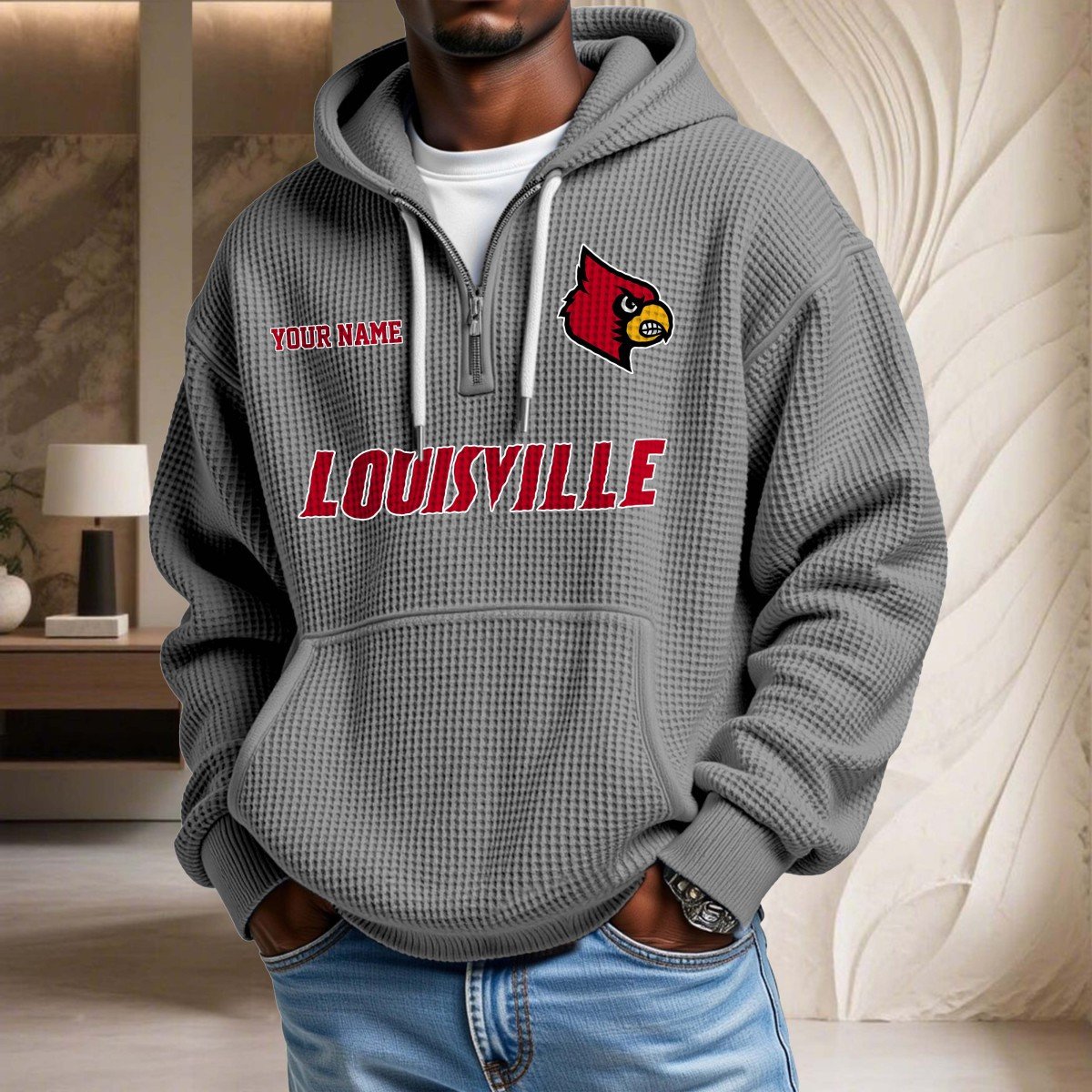 Louisville Cardinals Waffelstrick-Hoodie – Bild 6