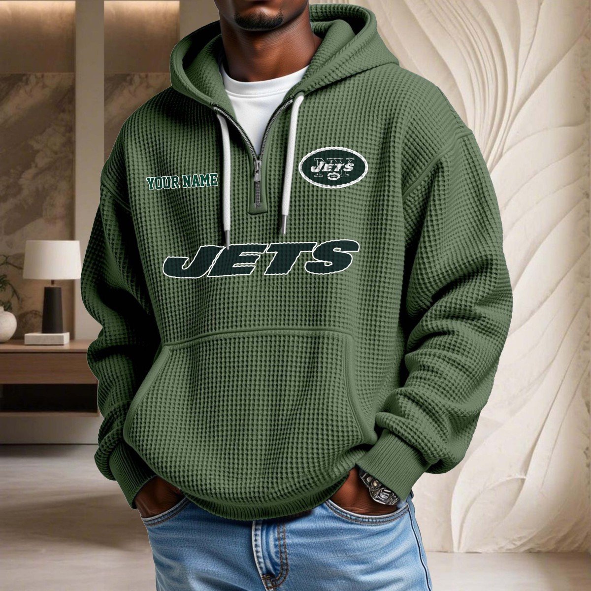 New York Jets Waffelstrick-Hoodie