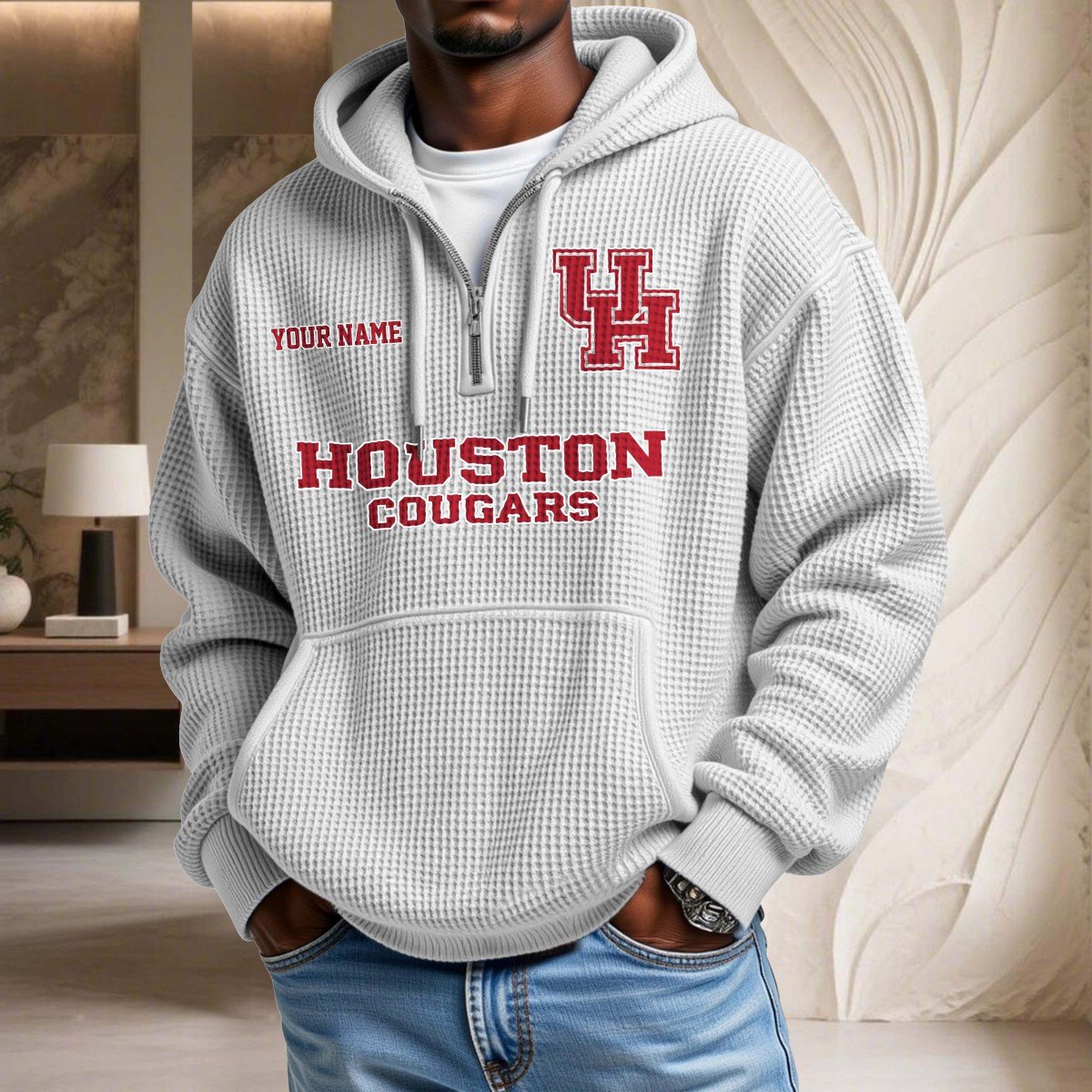 Houston Cougars Waffelstrick-Hoodie – Bild 3