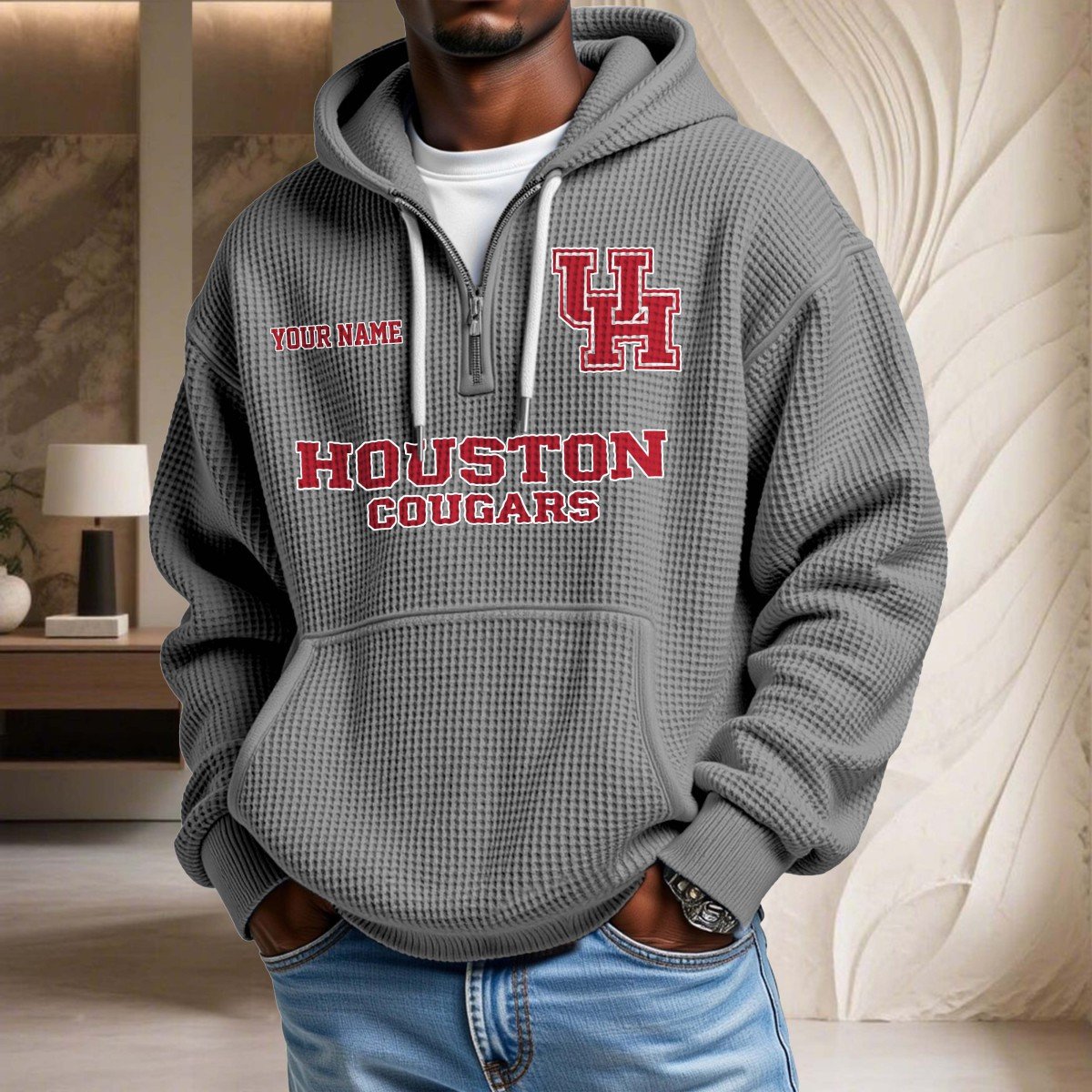 Houston Cougars Waffelstrick-Hoodie – Bild 6