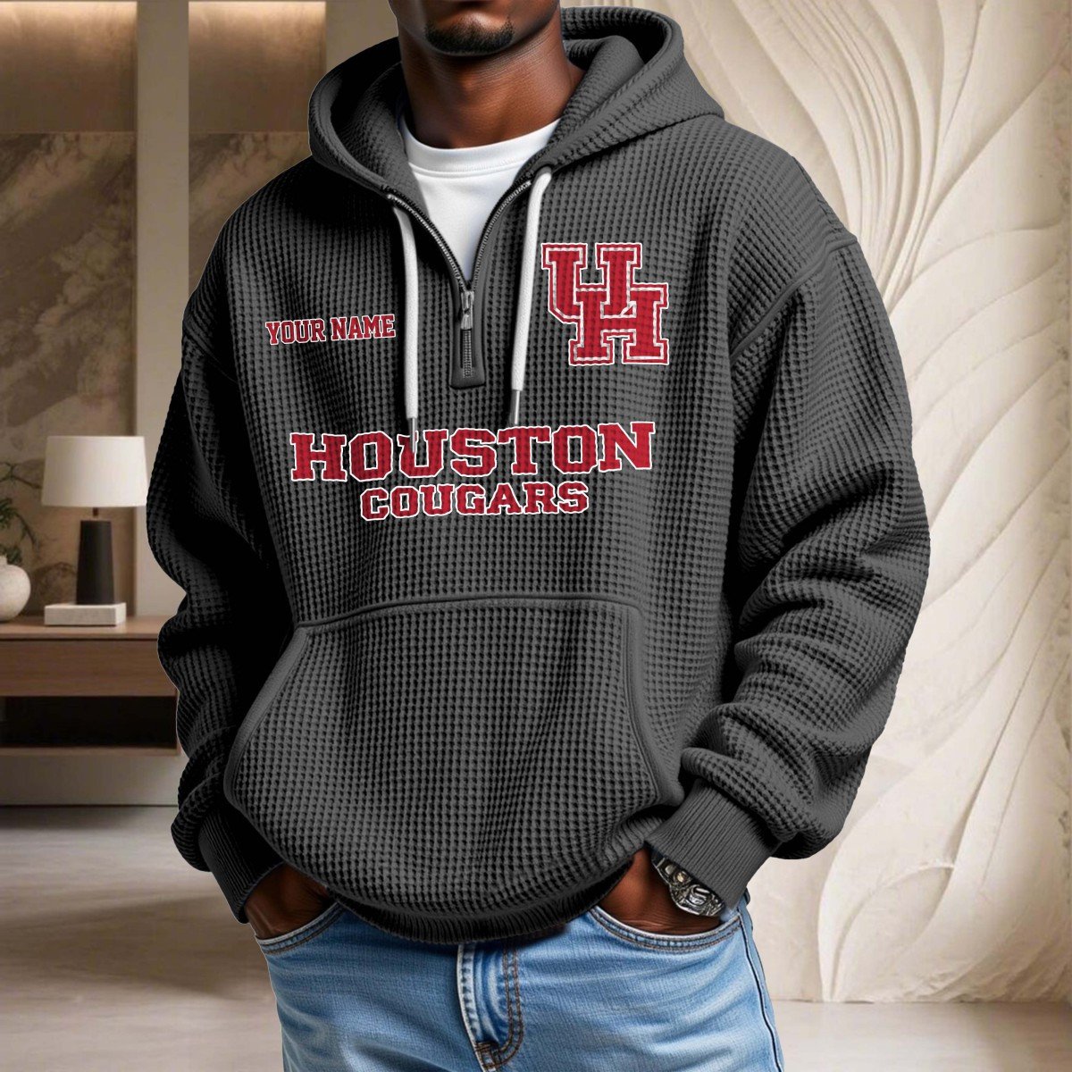 Houston Cougars Waffelstrick-Hoodie – Bild 2