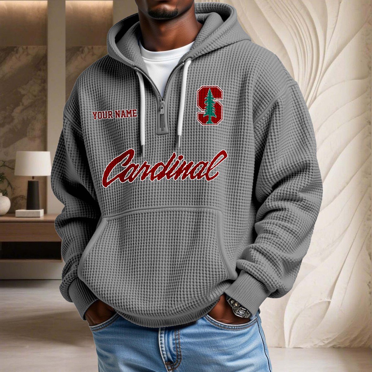 Stanford Cardinal Waffelstrick-Hoodie – Bild 6