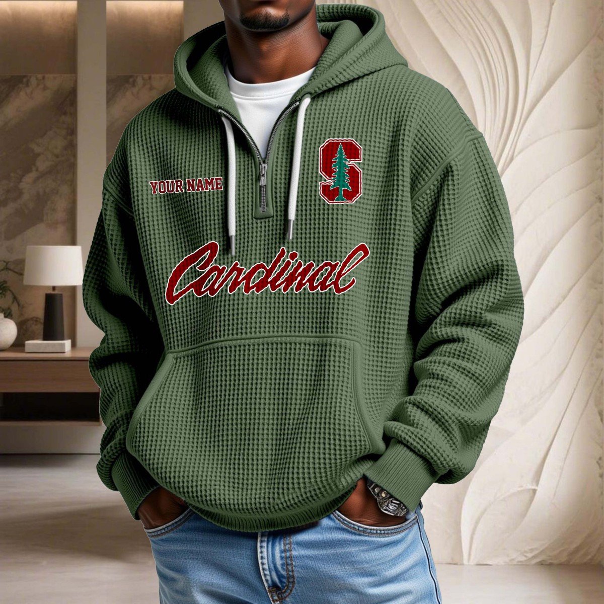 Stanford Cardinal Waffelstrick-Hoodie – Bild 9