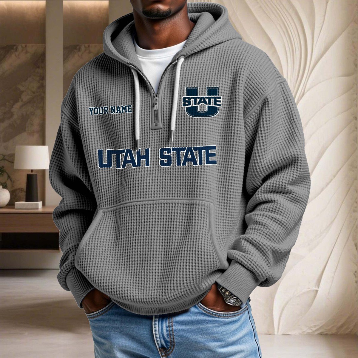 Utah State Aggies Waffelstrick-Hoodie – Bild 7