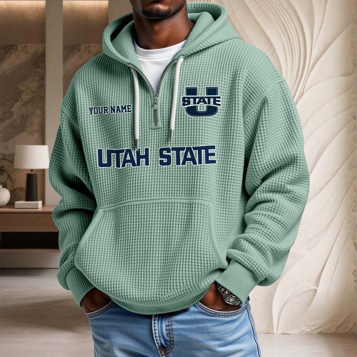 Utah State Aggies Waffelstrick-Hoodie – Bild 8