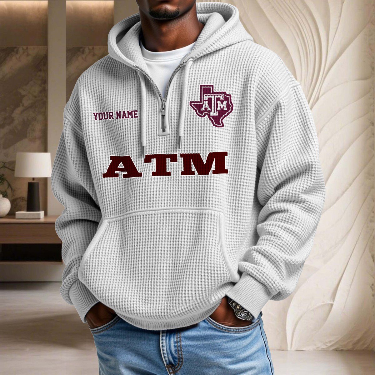 Texas A&M Aggies Waffelstrick-Hoodie – Bild 2