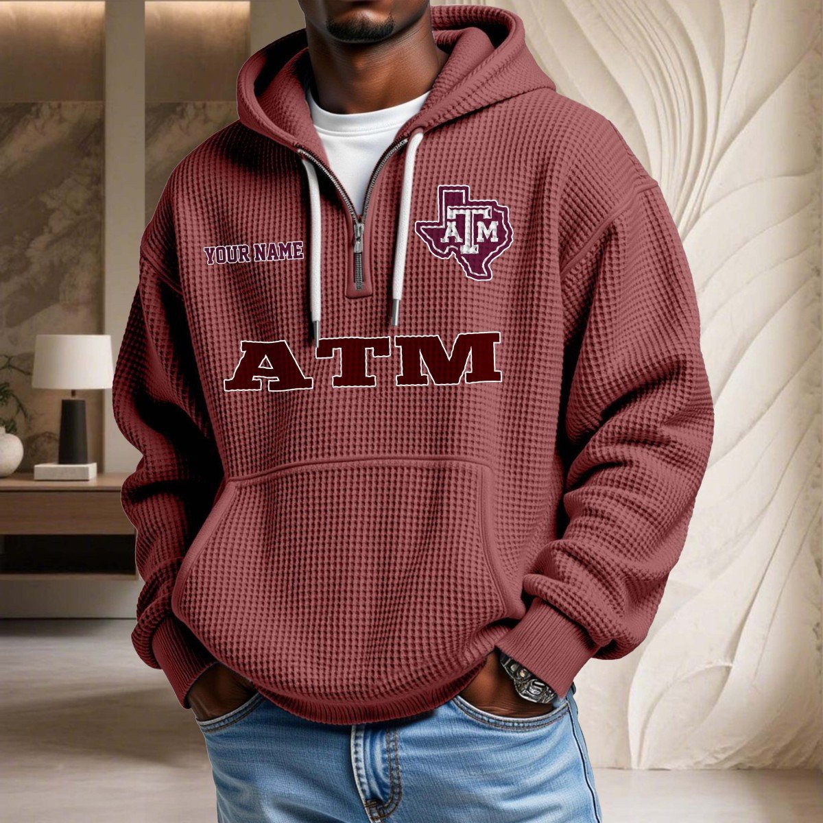 Texas A&M Aggies Waffelstrick-Hoodie – Bild 3