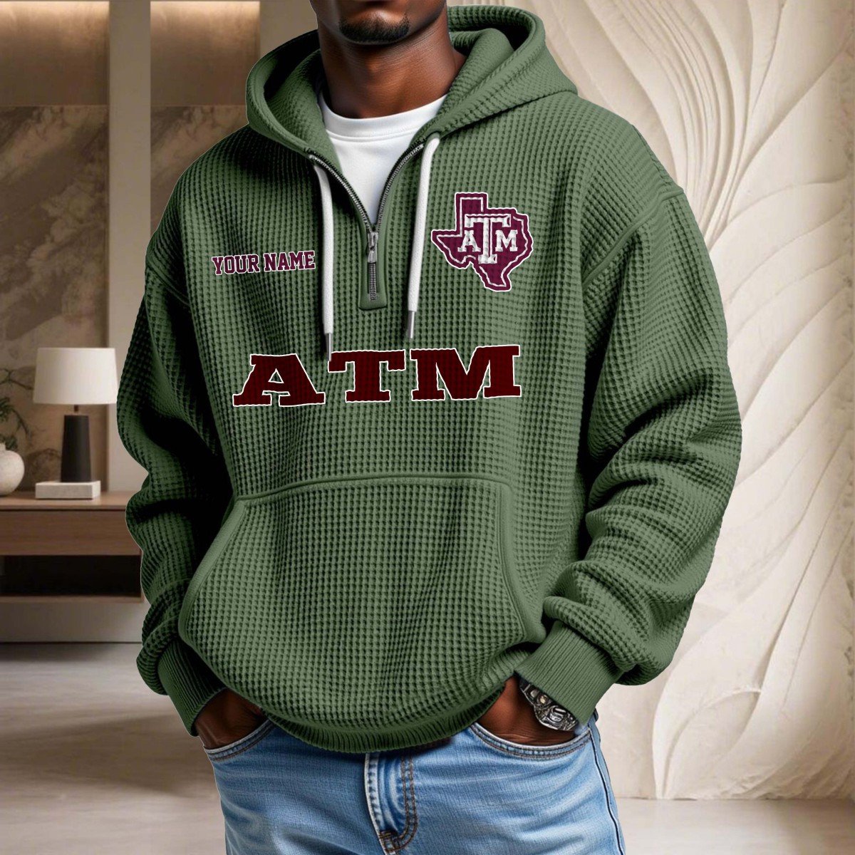 Texas A&M Aggies Waffelstrick-Hoodie – Bild 9