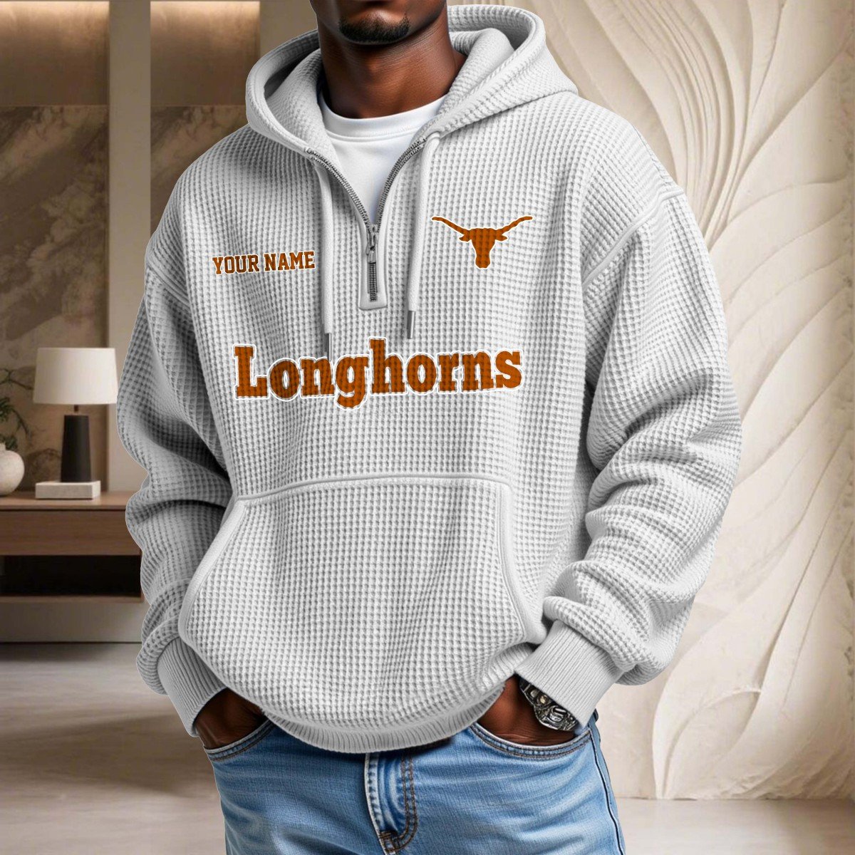 Texas Longhorns Waffelstrick-Hoodie