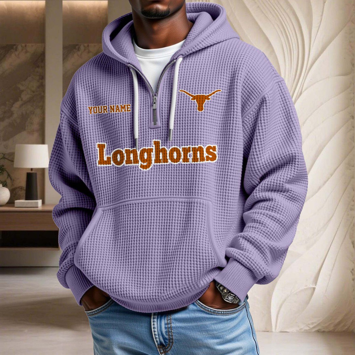 Texas Longhorns Waffelstrick-Hoodie – Bild 10