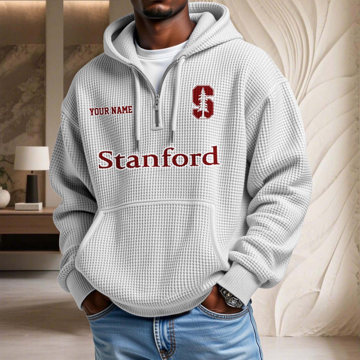 Stanford Waffelstrick-Hoodie
