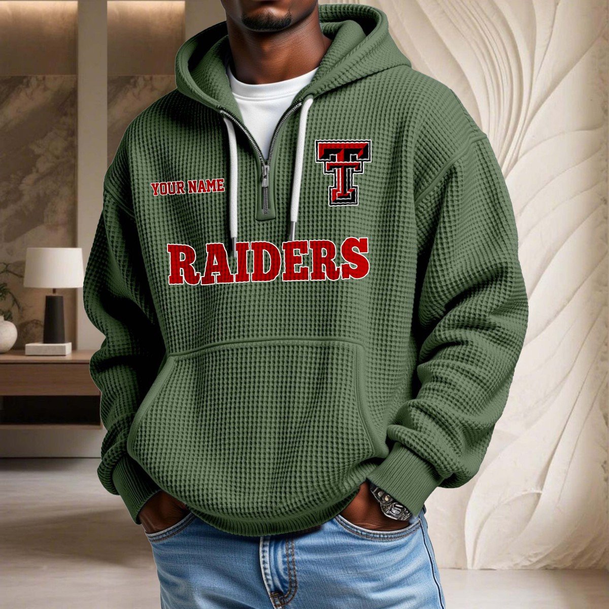 Texas Tech Red Raiders Waffelstrick-Hoodie – Bild 9