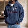 UConn Huskies Waffelstrick-Hoodie