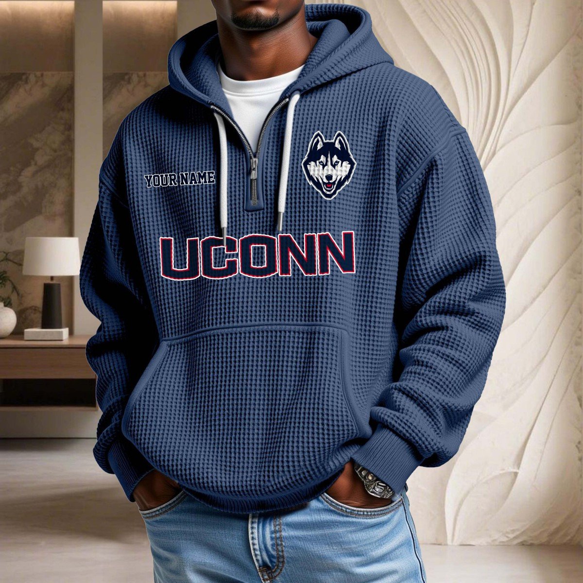 UConn Huskies Waffelstrick-Hoodie