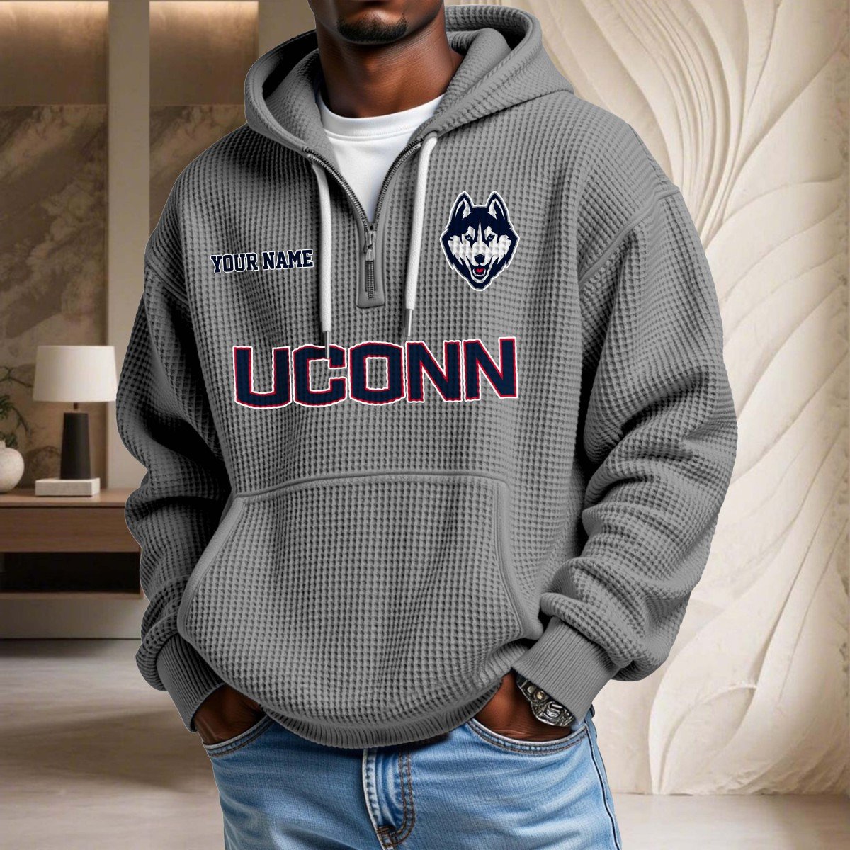 UConn Huskies Waffelstrick-Hoodie – Bild 6