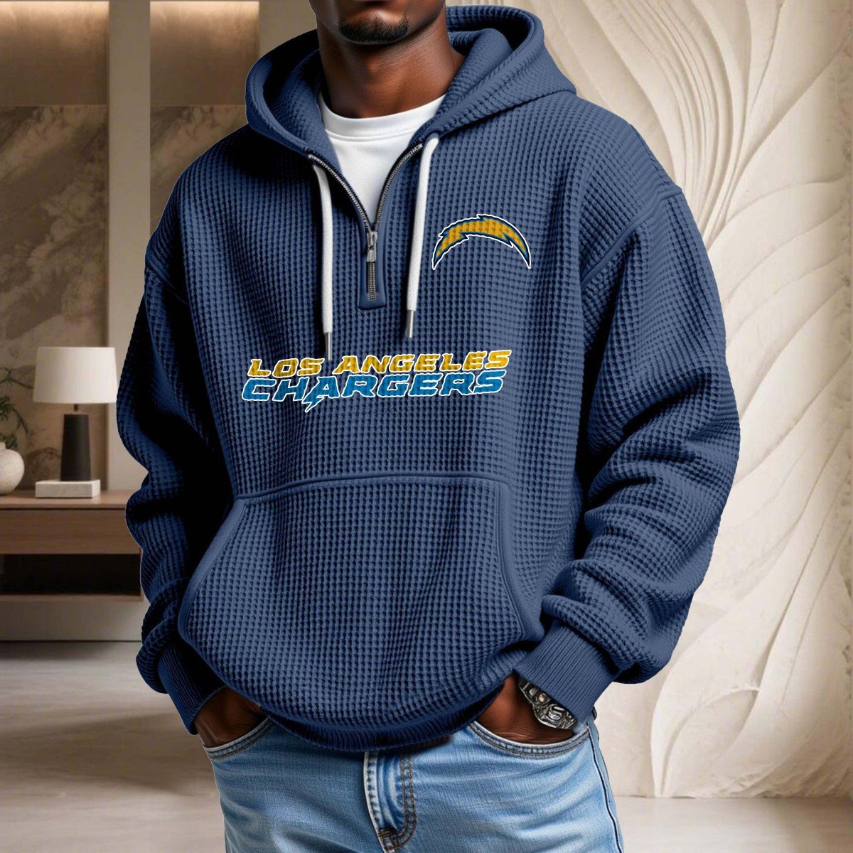 Los Angeles Chargers Waffelstrick-Hoodie – Bild 4
