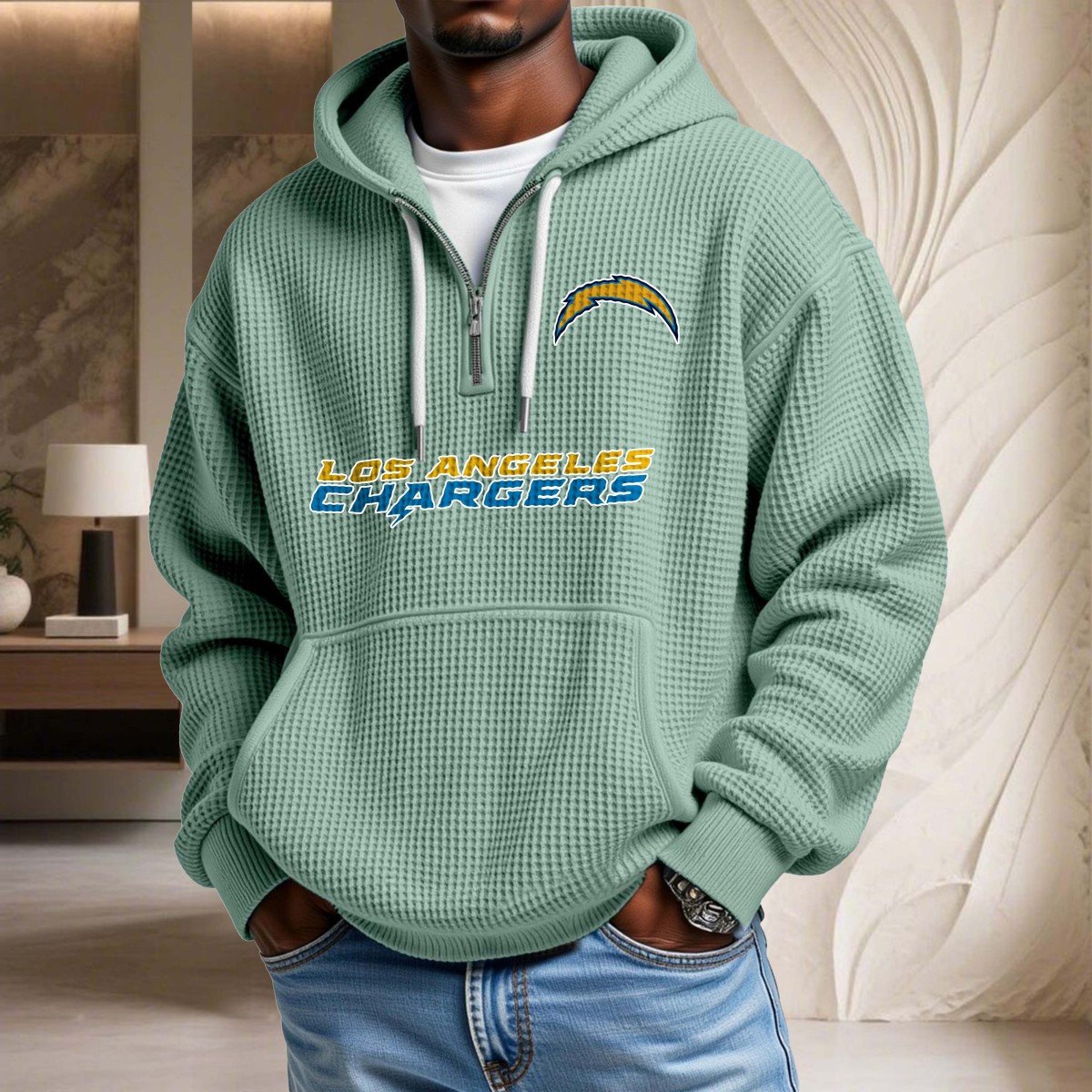 Los Angeles Chargers Waffelstrick-Hoodie – Bild 8