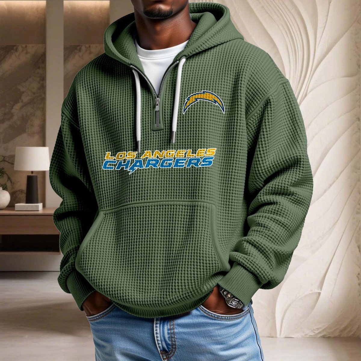 Los Angeles Chargers Waffelstrick-Hoodie – Bild 9
