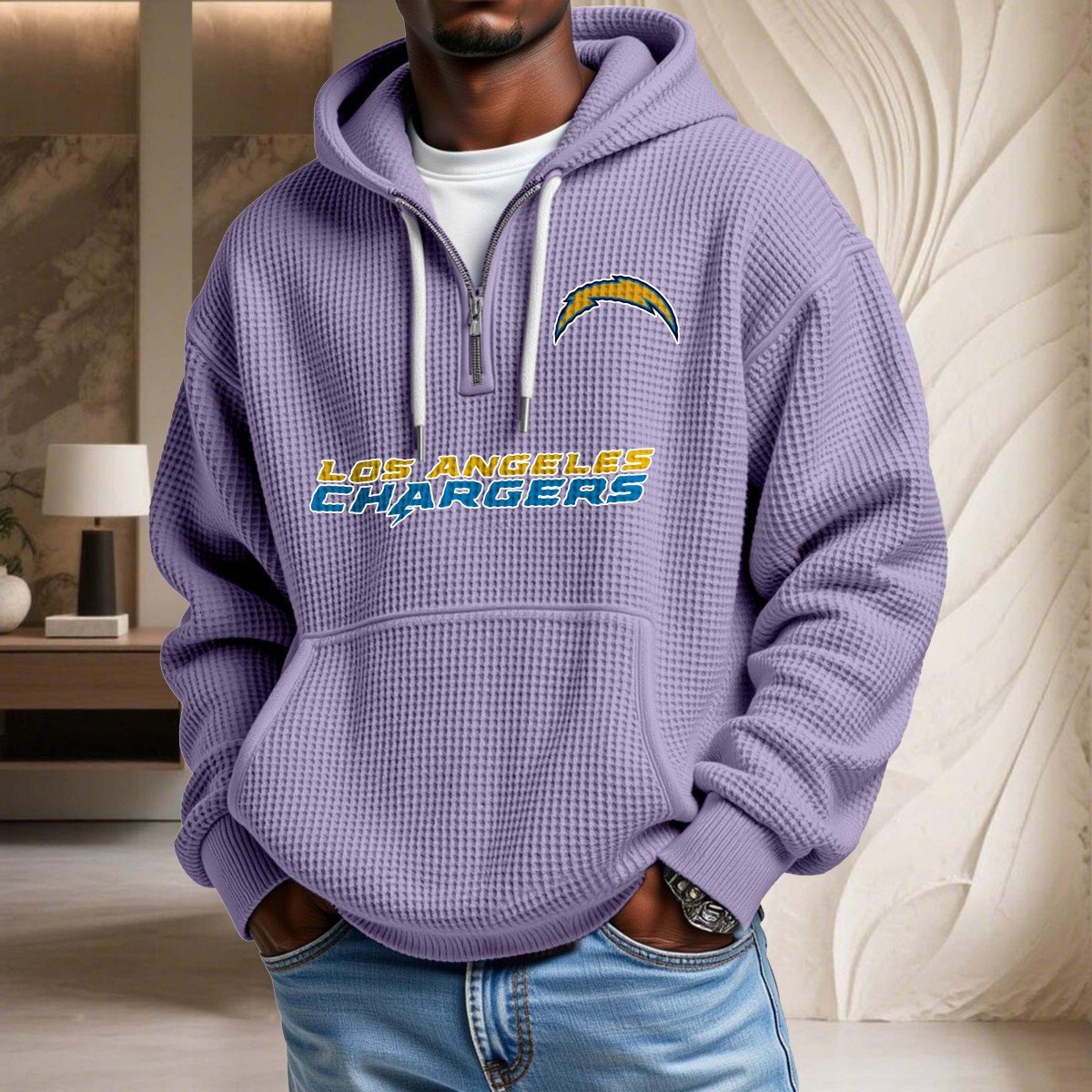 Los Angeles Chargers Waffelstrick-Hoodie – Bild 10