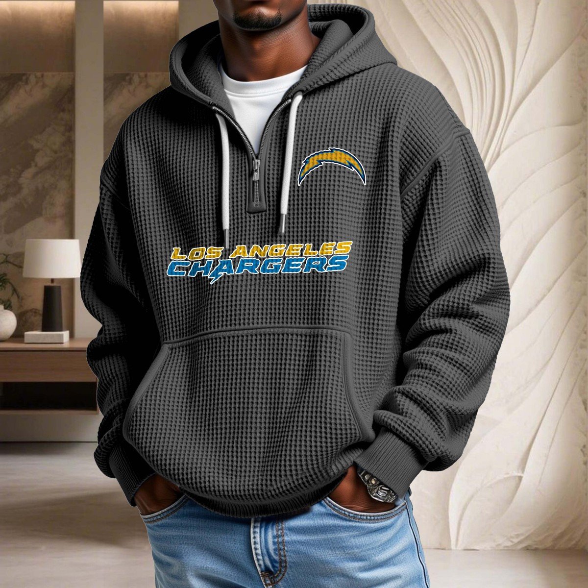 Los Angeles Chargers Waffelstrick-Hoodie – Bild 2
