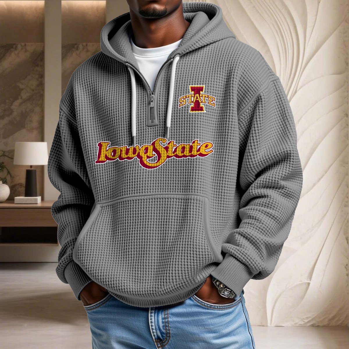 Iowa State Cyclones Waffelstrick-Hoodie – Bild 6