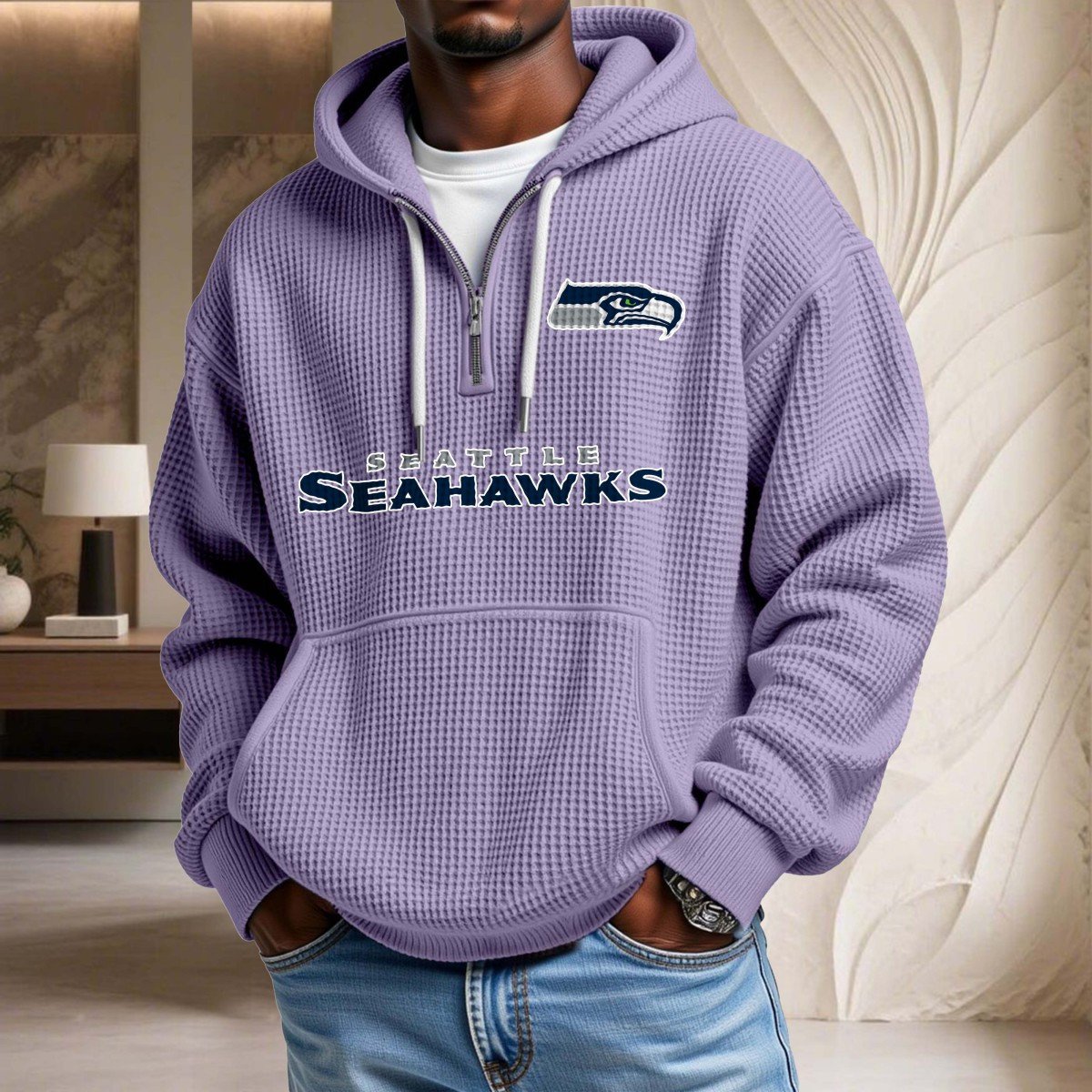 Seattle Seahawks Waffelstrick-Hoodie – Bild 10