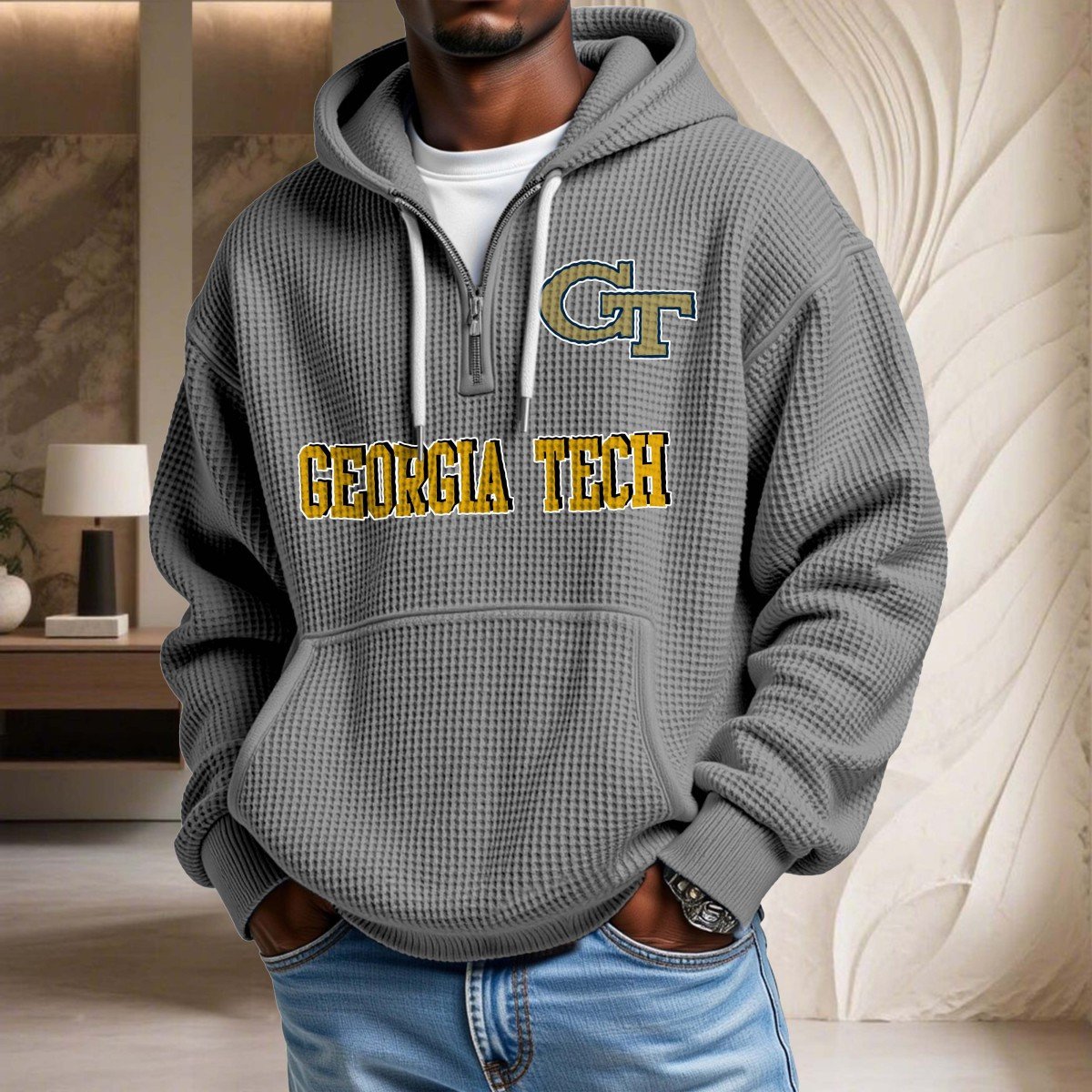 Georgia Tech Yellow Jackets Waffelstrick-Hoodie – Bild 6