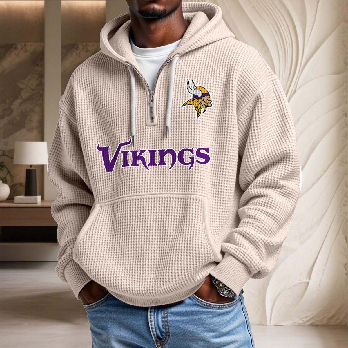 Minnesota Vikings Waffelstrick-Hoodie – Bild 5