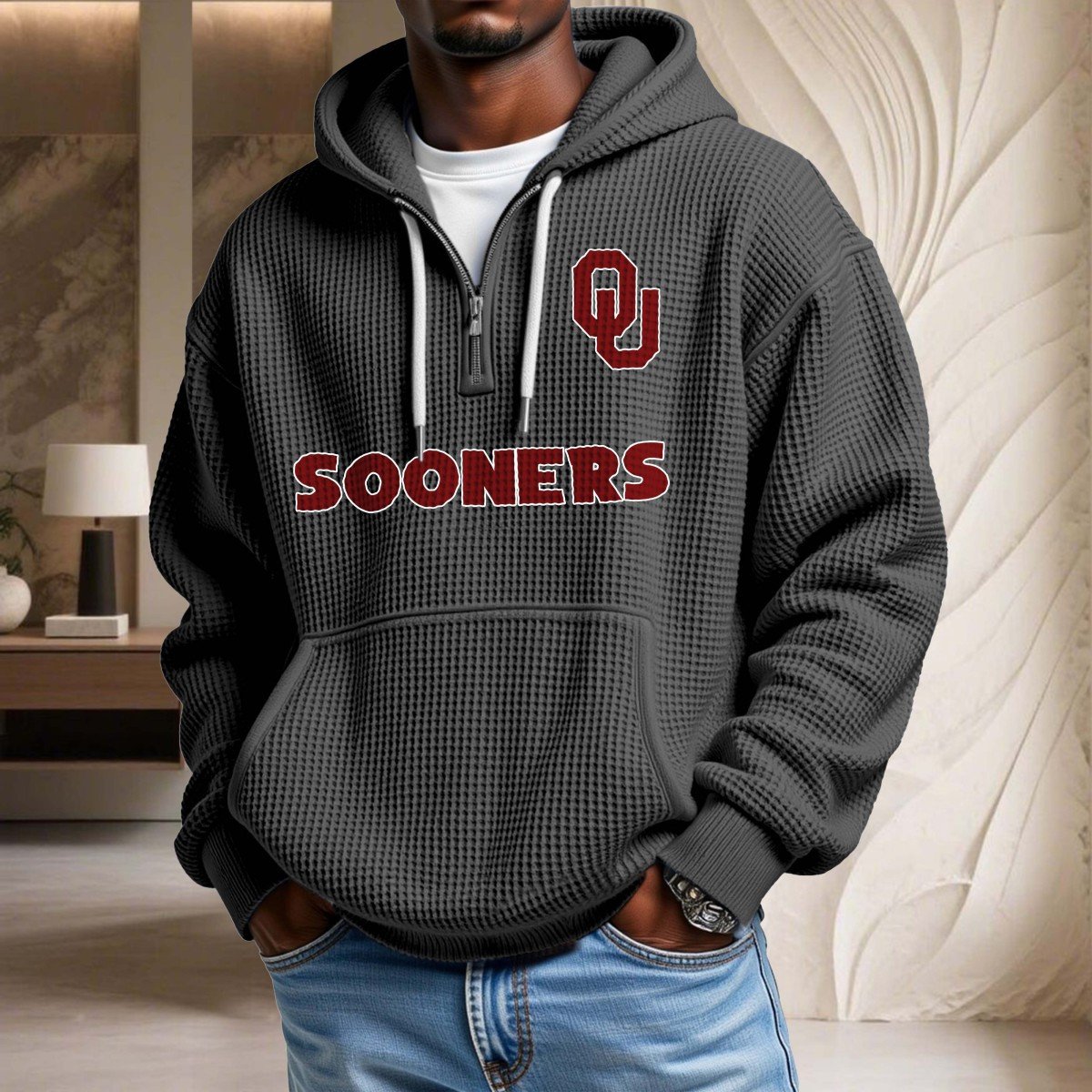 Oklahoma Sooners Waffelstrick-Hoodie – Bild 2