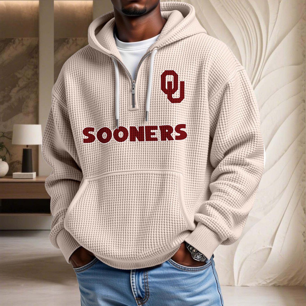 Oklahoma Sooners Waffelstrick-Hoodie – Bild 5